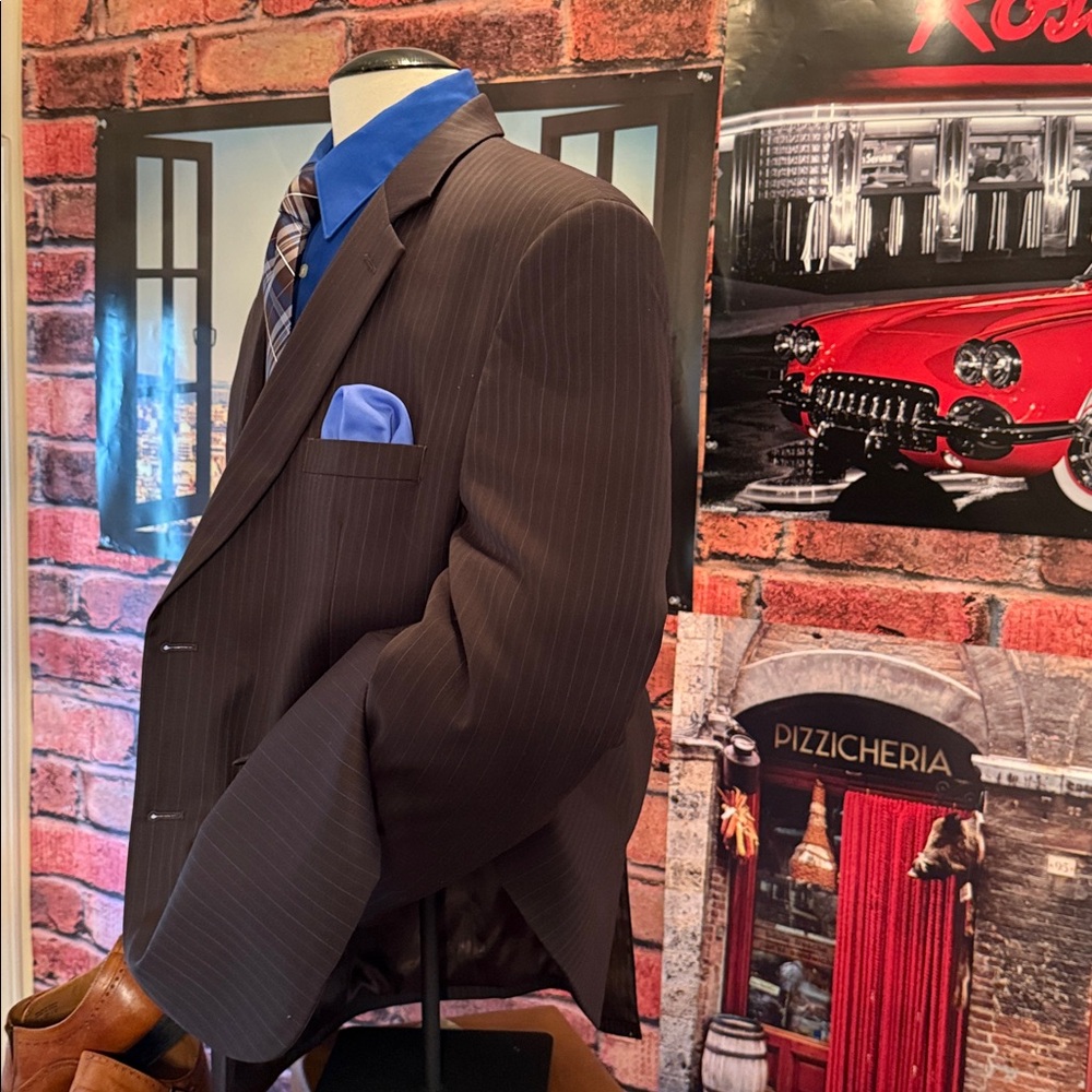 Joseph & Feiss Super 100's Brown Coat - Picture 16 of 17